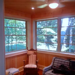 The Porch features three season windows to take advantage of a longer useable season from late Spring through early Fall.